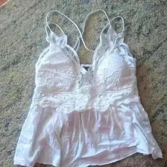 J for Justify Womens White Lace Peplum Tank M - Picture 7 of 14